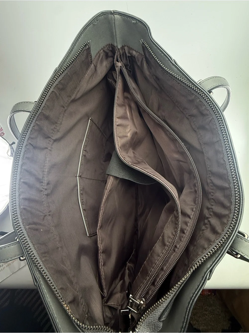 Title: ZYSUN Gray Large Travel Tote Bag Shoulder Carryall Zip Top 18x13
